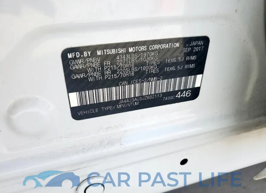 JA4AJ3AU3JZ602113# 13