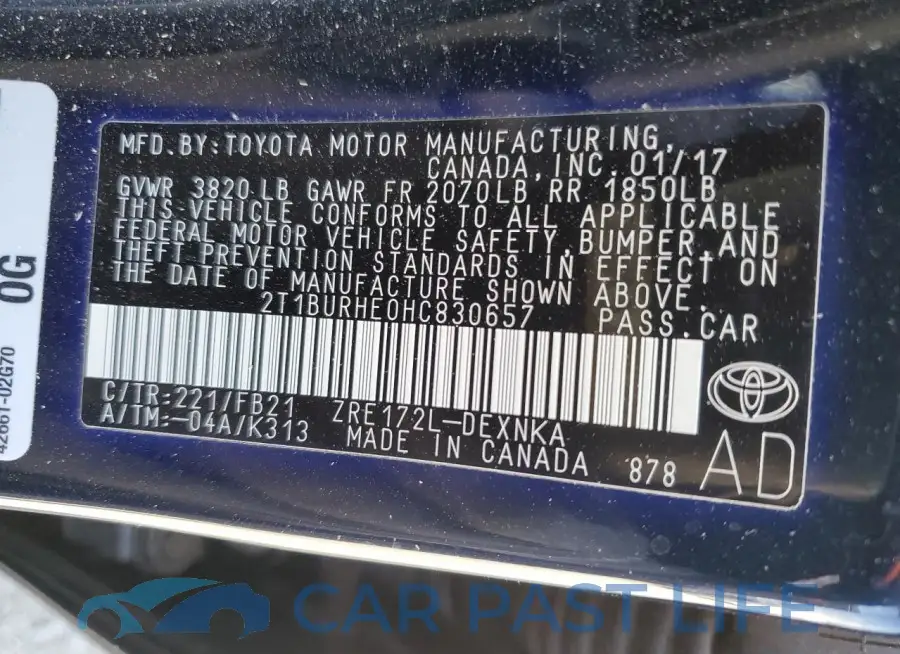 2T1BURHE0HC830657# 12