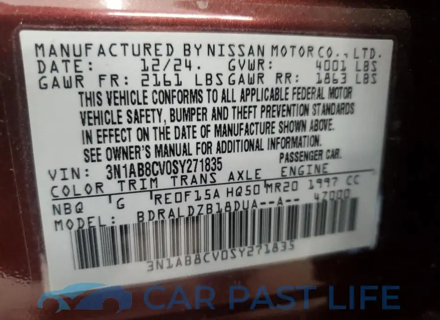 3N1AB8CV0SY271835# 12