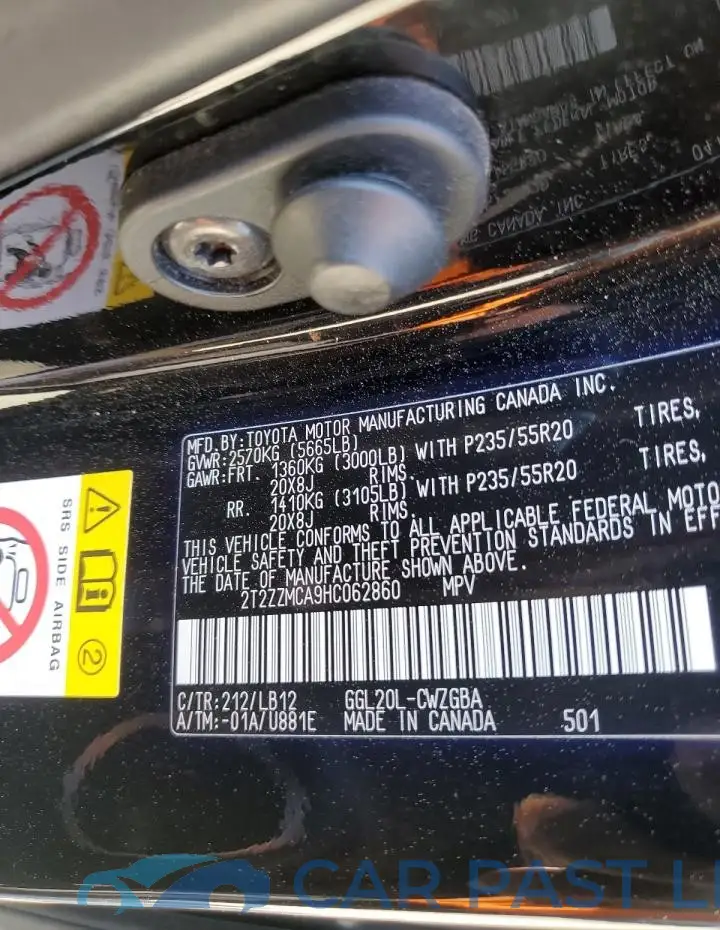 2T2ZZMCA9HC062860# 12