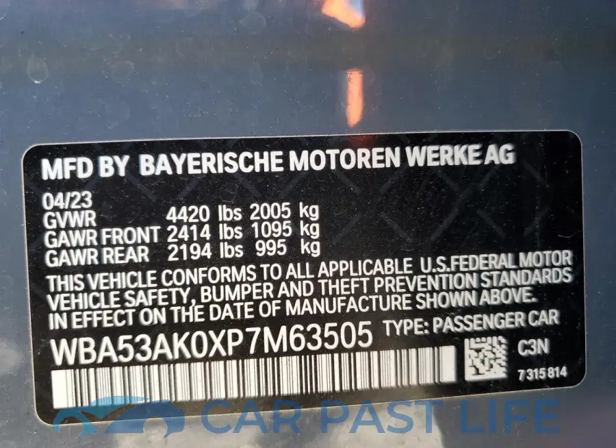 WBA53AK0XP7M63505# 12