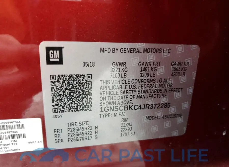 1GNSCBKC4JR372285# 13
