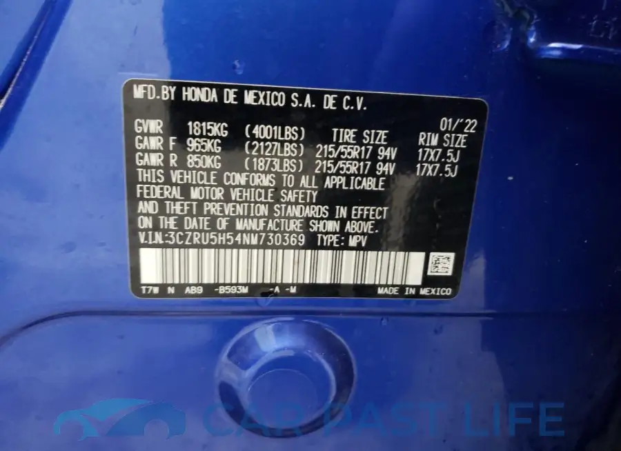 3CZRU5H54NM730369# 13