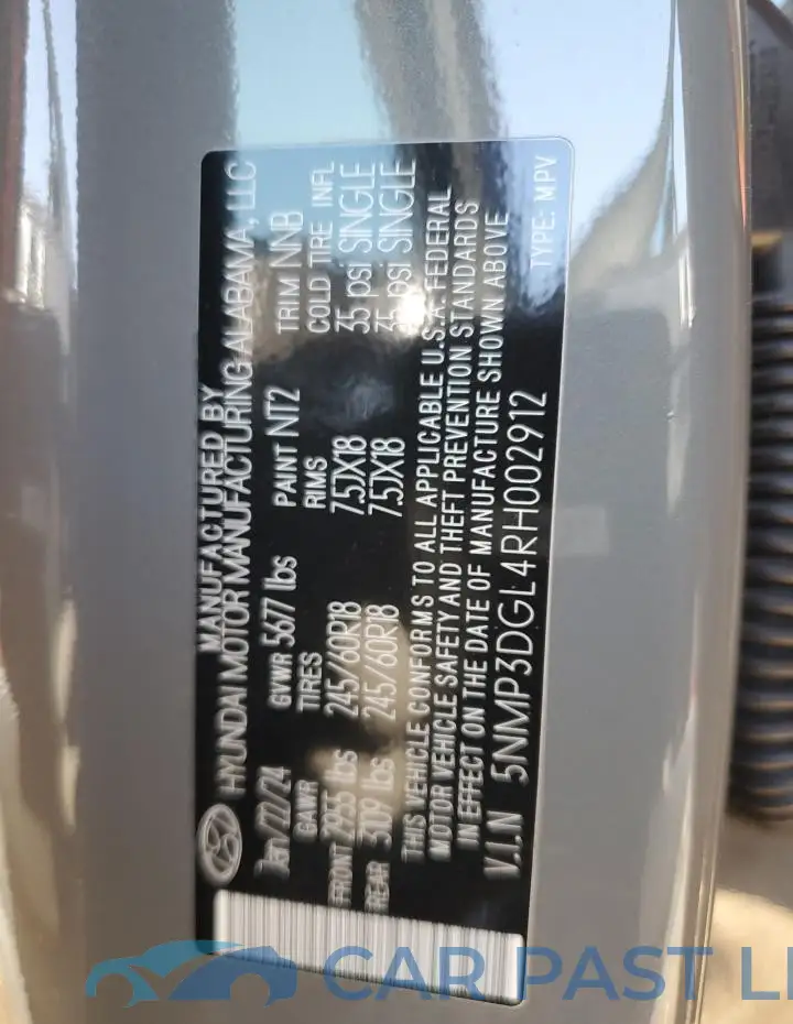 5NMP3DGL4RH002912# 14