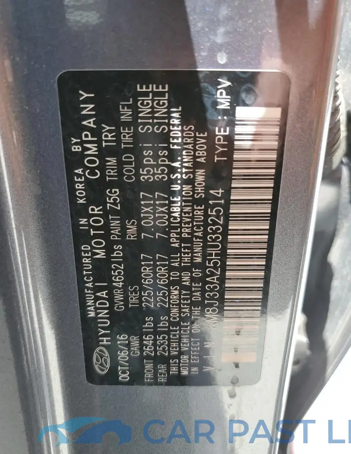 KM8J33A25HU332514# 12