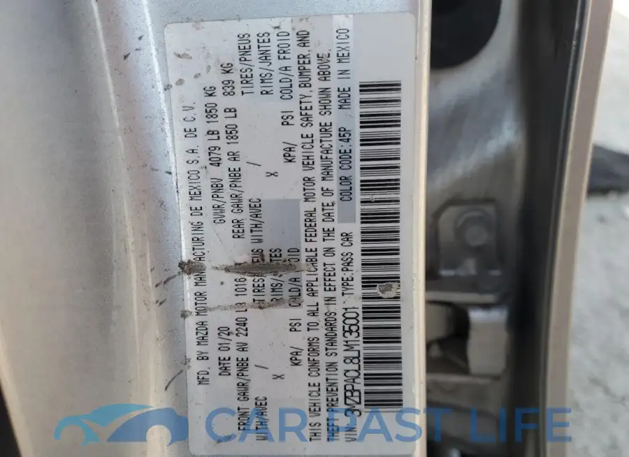 3MZBPACL8LM135001# 12