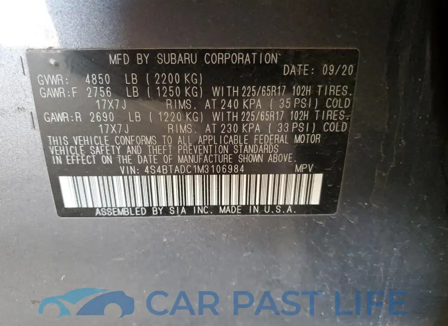 4S4BTADC1M3106984# 12
