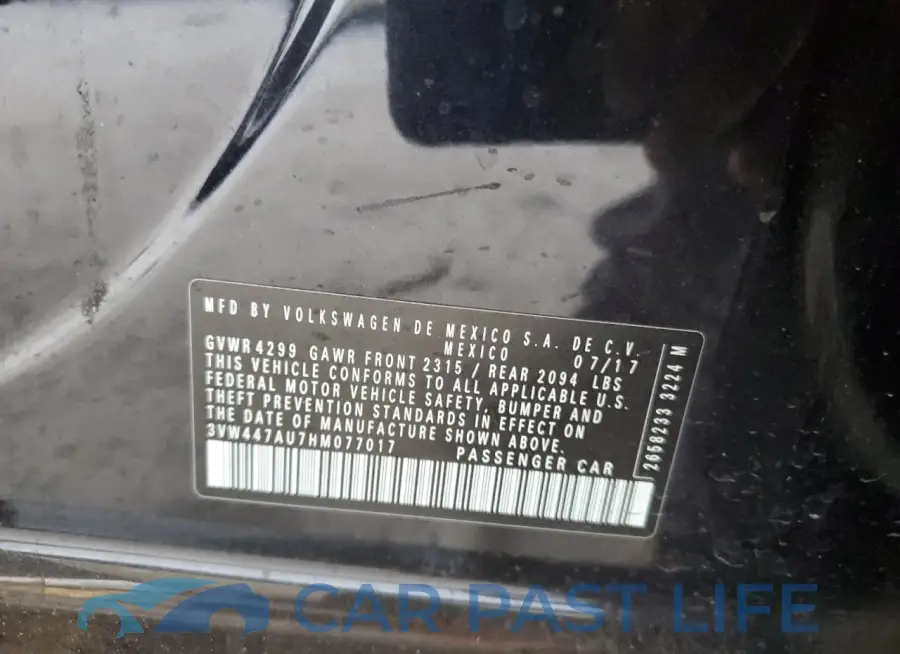 3VW447AU7HM077017# 12