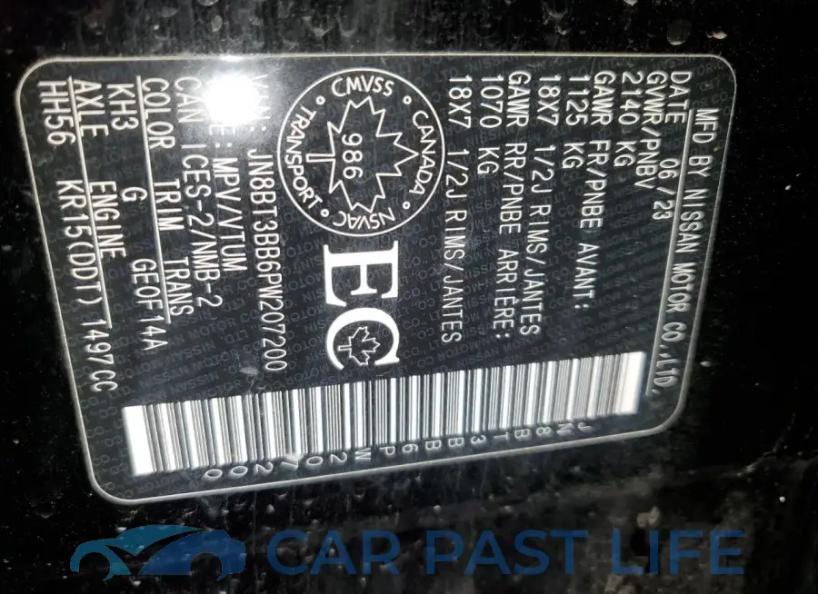 JN8BT3BB6PW207200# 14