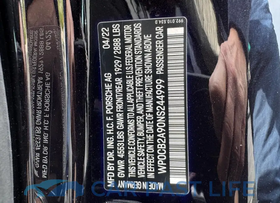WP0CB2A90NS244999# 12