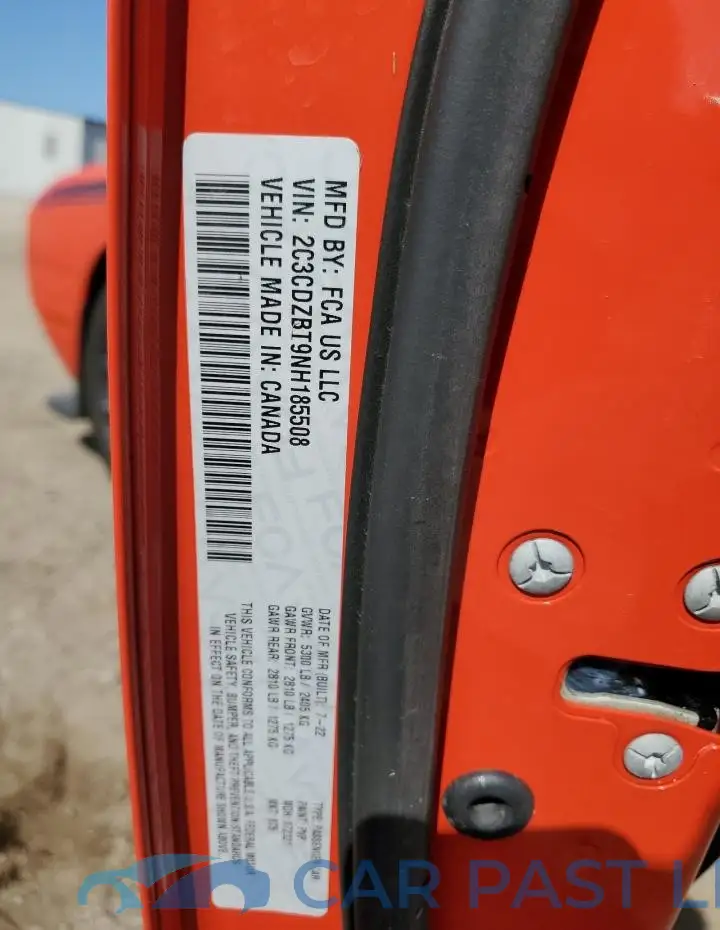 2C3CDZBT9NH185508# 12