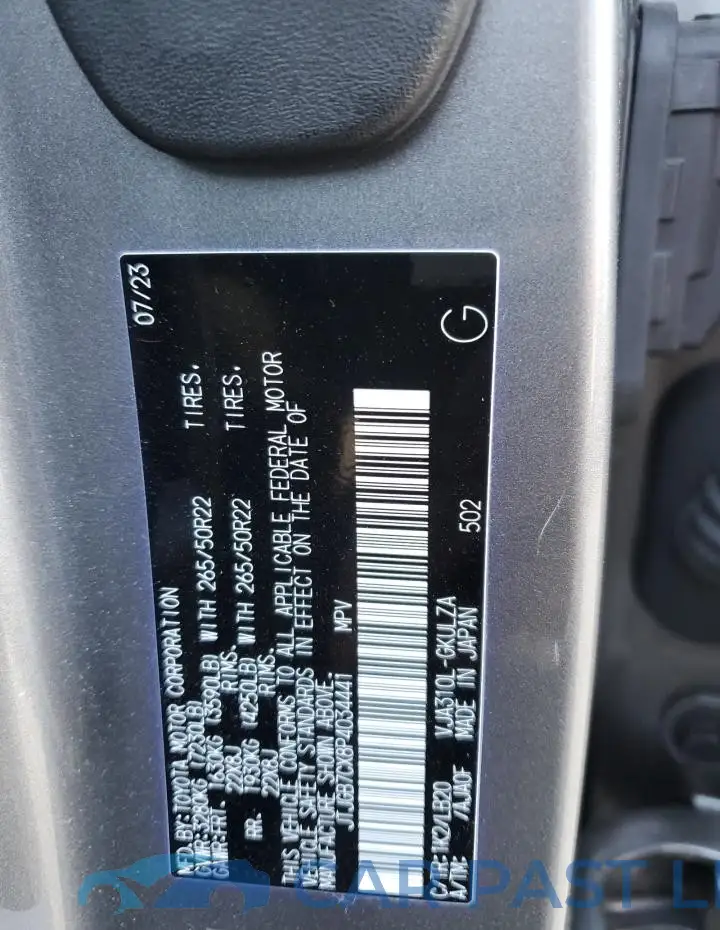 JTJGB7CX8P4034441# 13