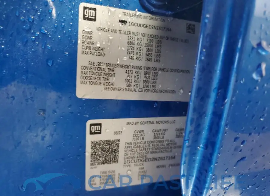 1GCUDGED2NZ617154# 12