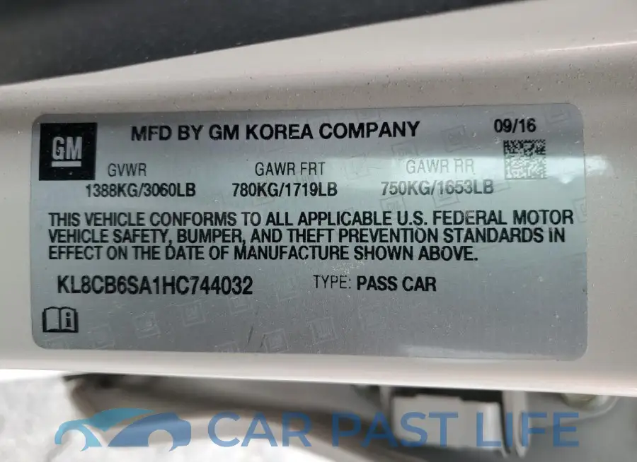 KL8CB6SA1HC744032# 12