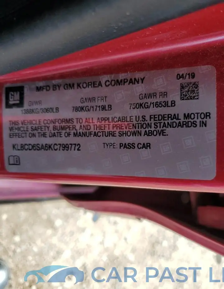 KL8CD6SA6KC799772# 12