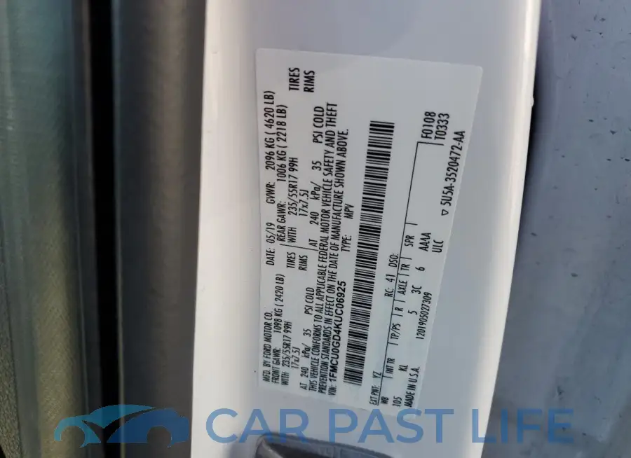 1FMCU0GD4KUC06925# 13