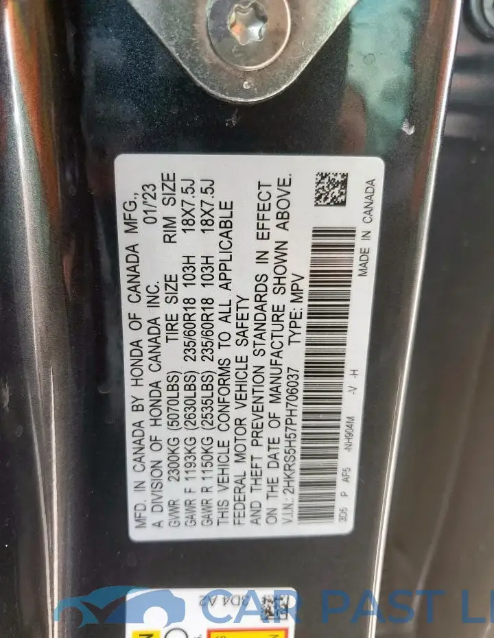 2HKRS5H57PH706037# 13