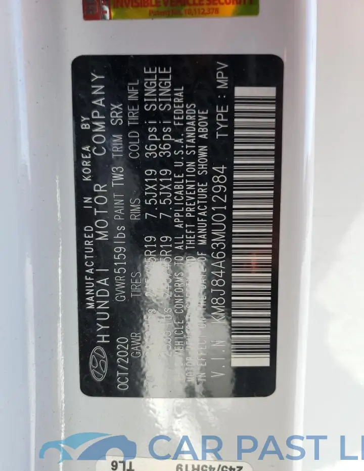 KM8J84A63MU012984# 13