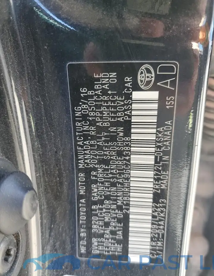 2T1BURHE9GC743838# 12