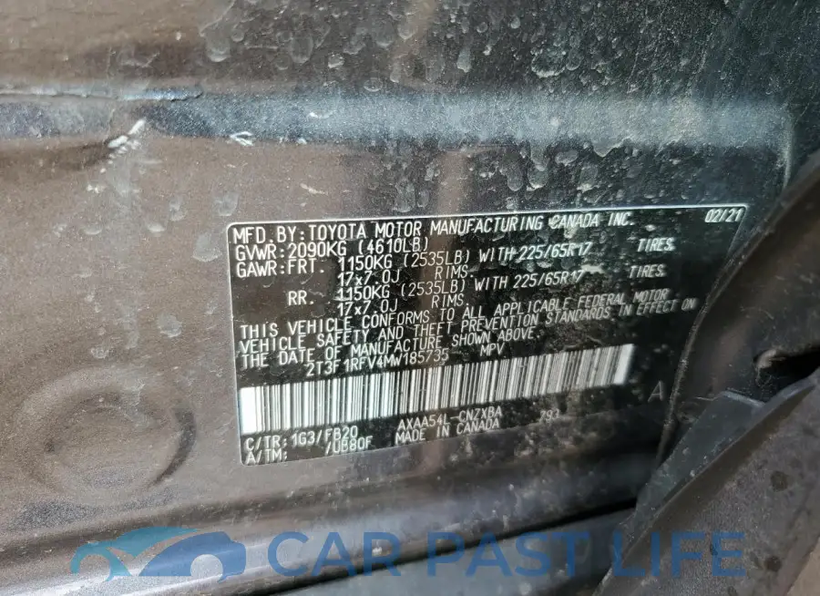 2T3F1RFV4MW185735# 13
