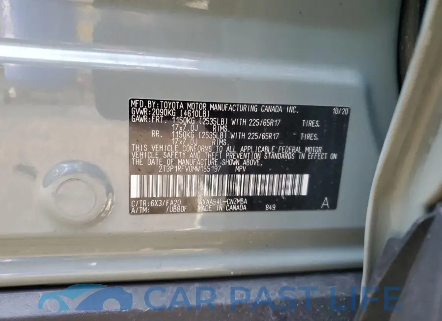 2T3P1RFV0MW155197# 12