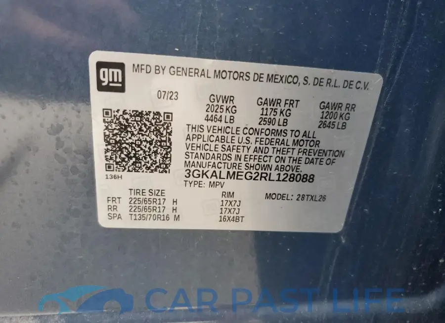 3GKALMEG2RL128088# 13