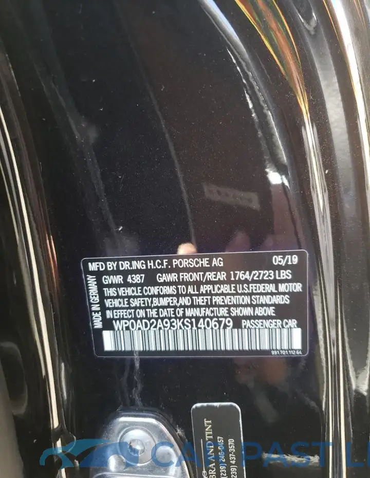 WP0AD2A93KS140679# 12
