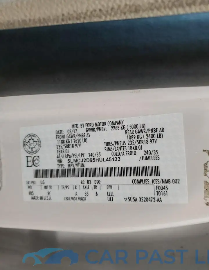 5LMCJ2D95HUL45133# 13