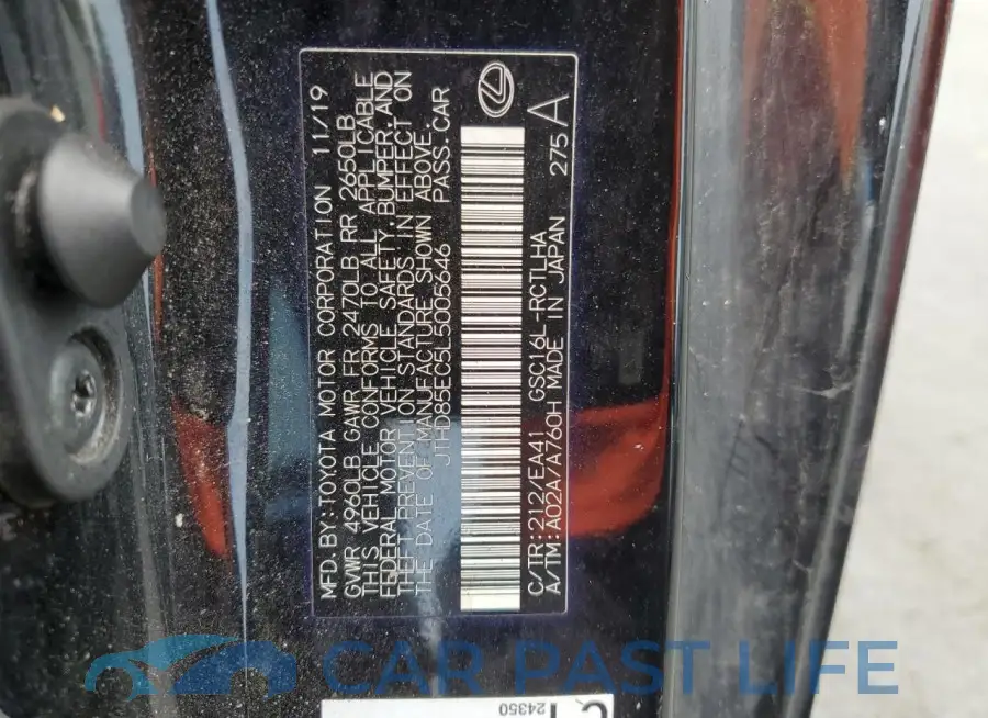 JTHD85EC5L5005646# 12