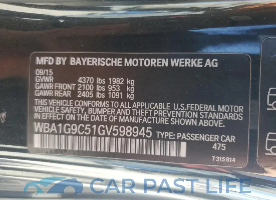 WBA1G9C51GV598945# 13