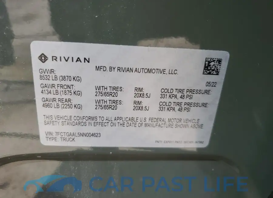 7FCTGAAL5NN004623# 13