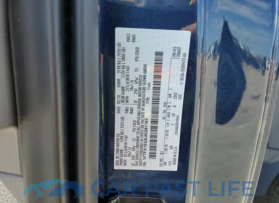 1FTFX1EG6JKD81165# 12
