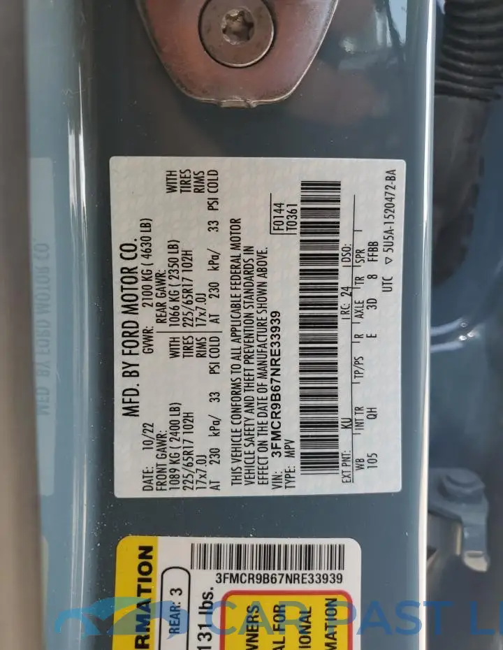 3FMCR9B67NRE33939# 13