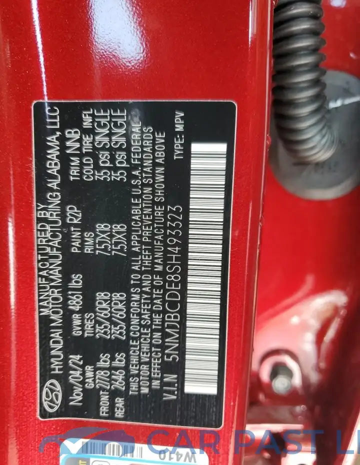 5NMJBCDE8SH493323# 13