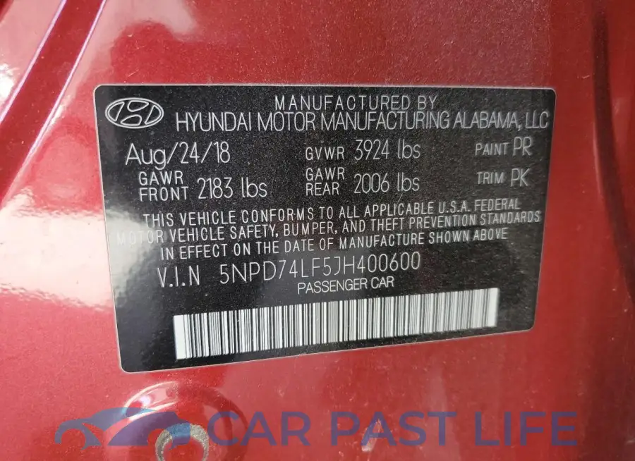 5NPD74LF5JH400600# 12