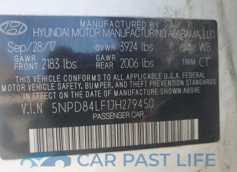 5NPD84LF1JH279450# 12