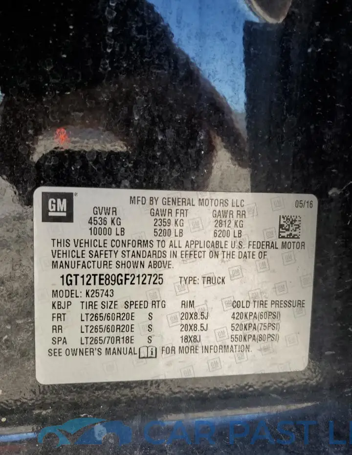 1GT12TE89GF212725# 13