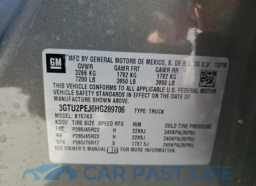 3GTU2PEJ6HG289706# 12