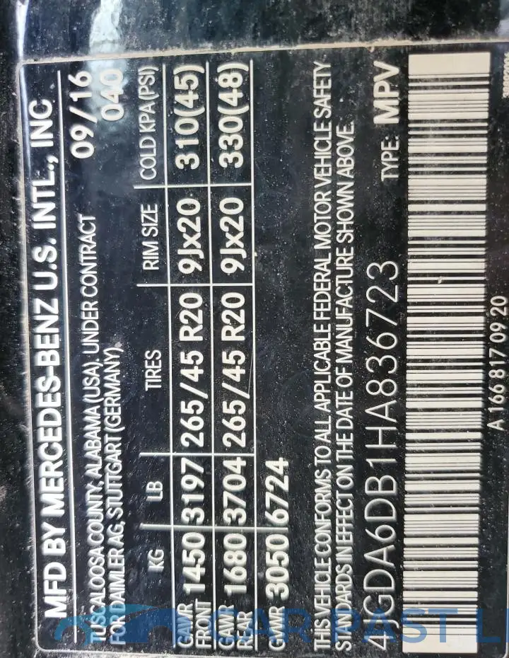 4JGDA6DB1HA836723# 13