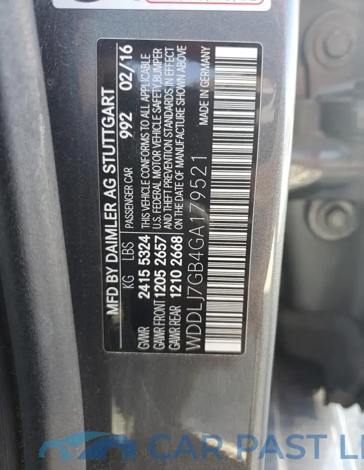 WDDLJ7GB4GA179521# 12