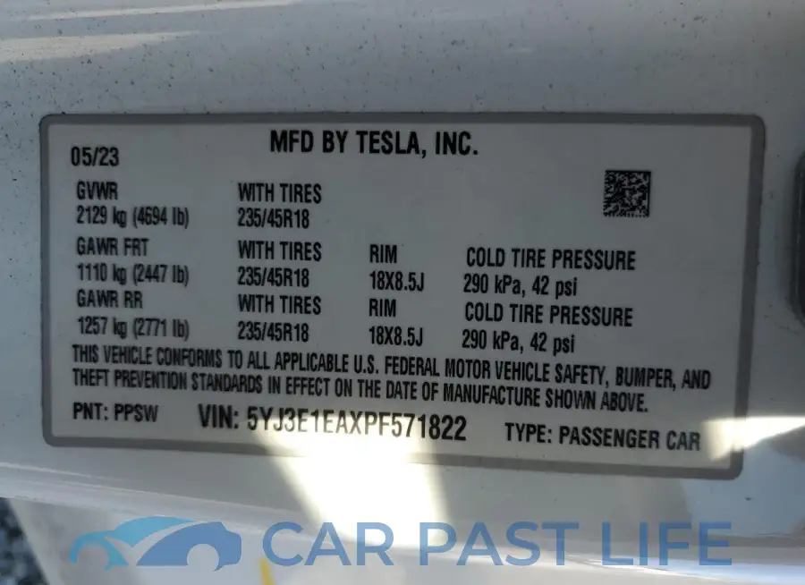 5YJ3E1EAXPF571822# 13