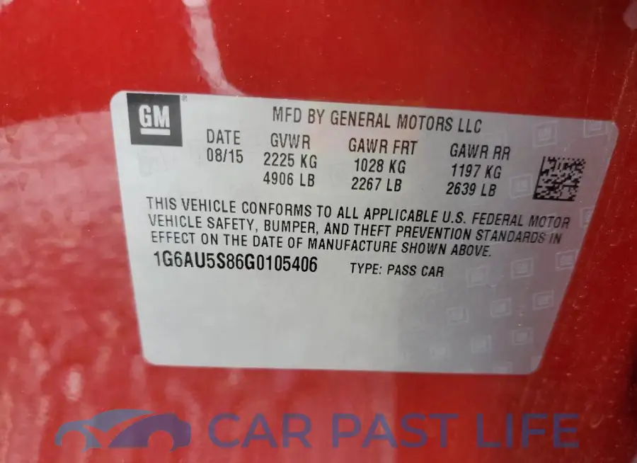 1G6AU5S86G0105406# 12