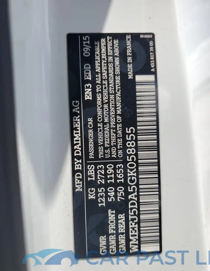 WMEFJ5DA5GK058855# 12