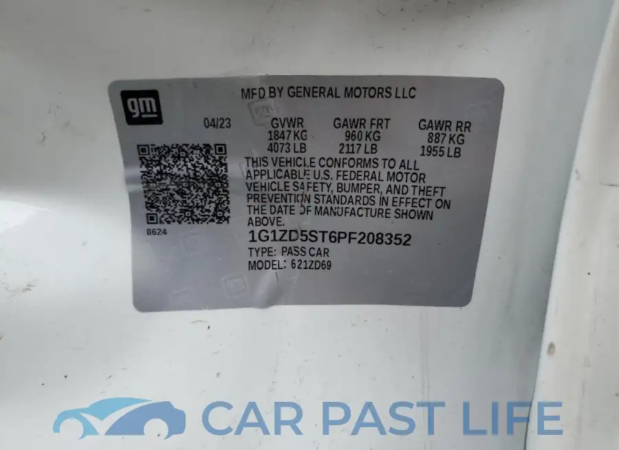 1G1ZD5ST6PF208352# 13