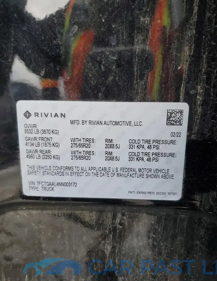 7FCTGAAL4NN003172# 12