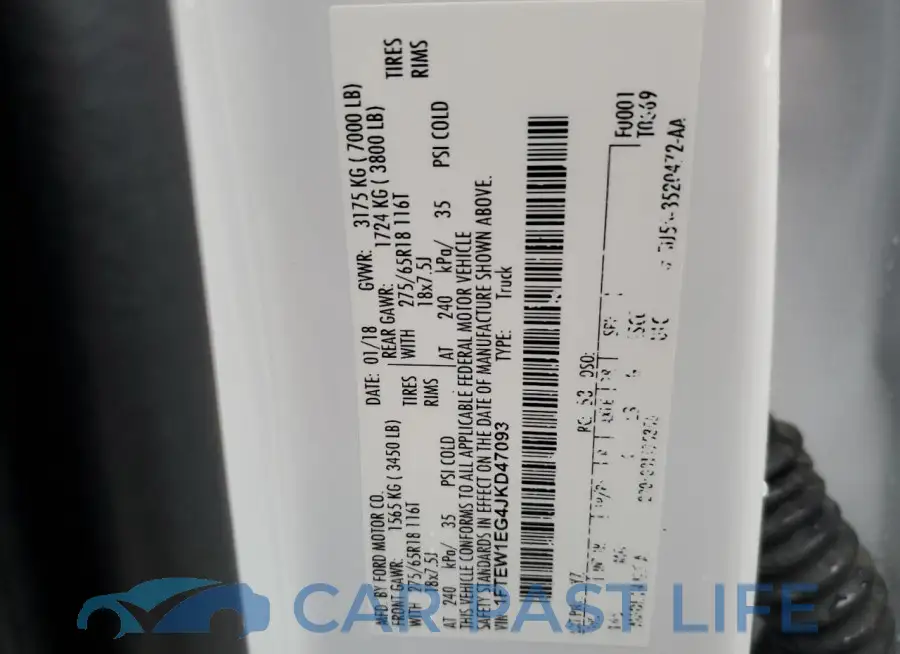 1FTEW1EG4JKD47093# 12