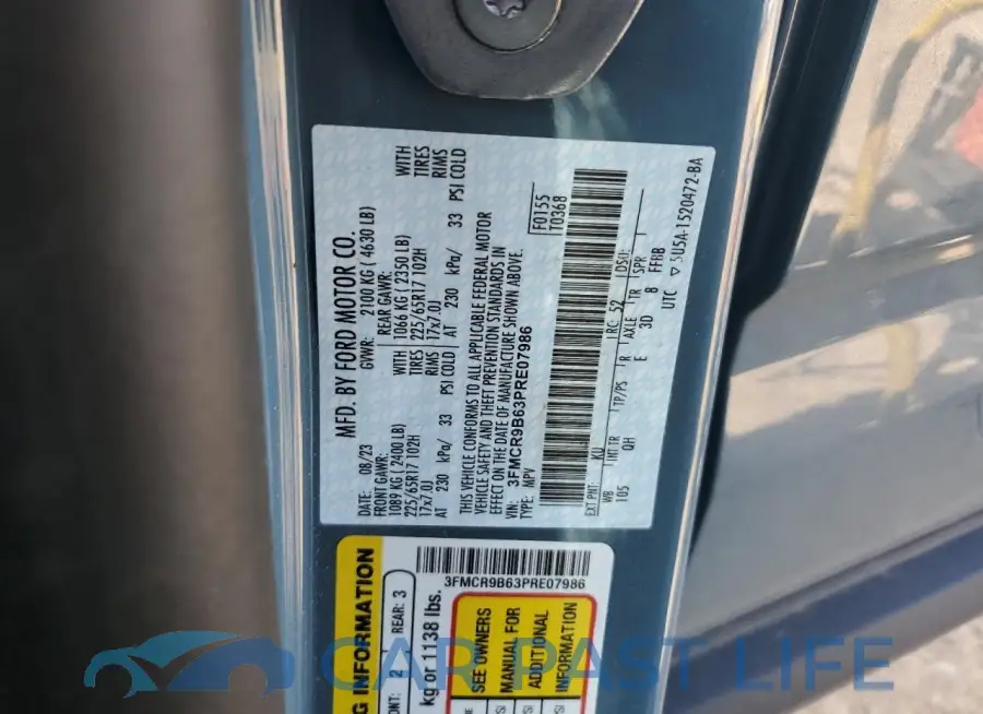 3FMCR9B63PRE07986# 12
