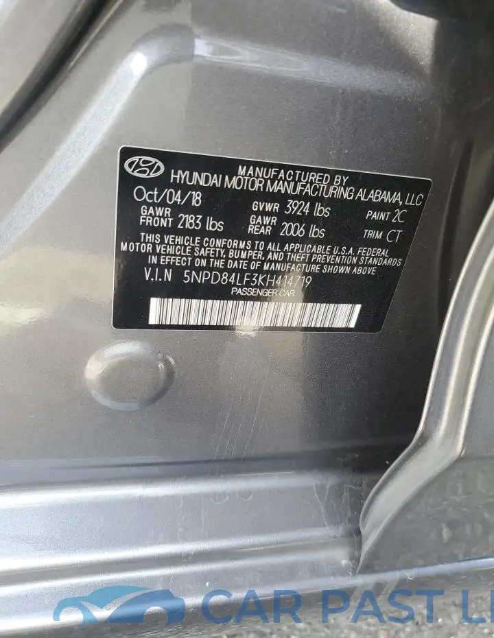 5NPD84LF3KH414719# 12