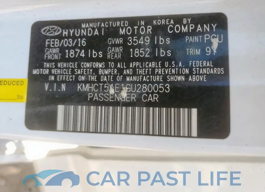KMHCT5AE1GU280053# 12