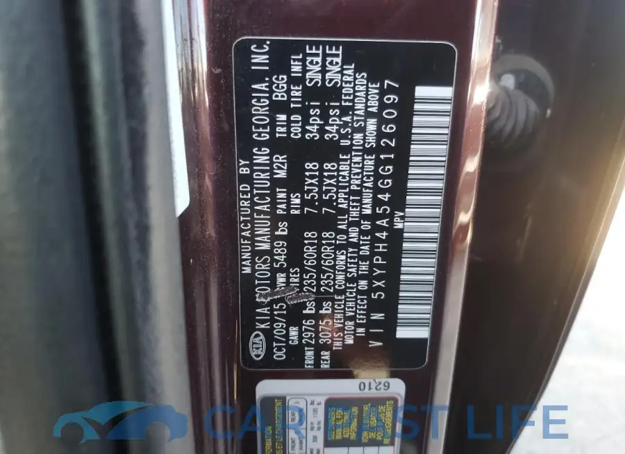 5XYPH4A54GG126097# 12